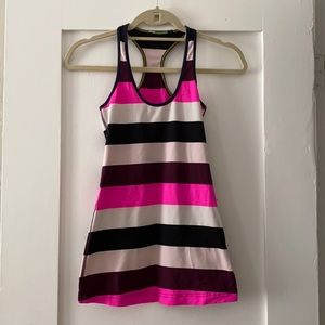Pink striped lululemon workout tank